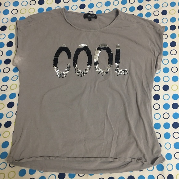 🆒Grey Sequin 'Cool' T-Shirt🆒 - Picture 1 of 9